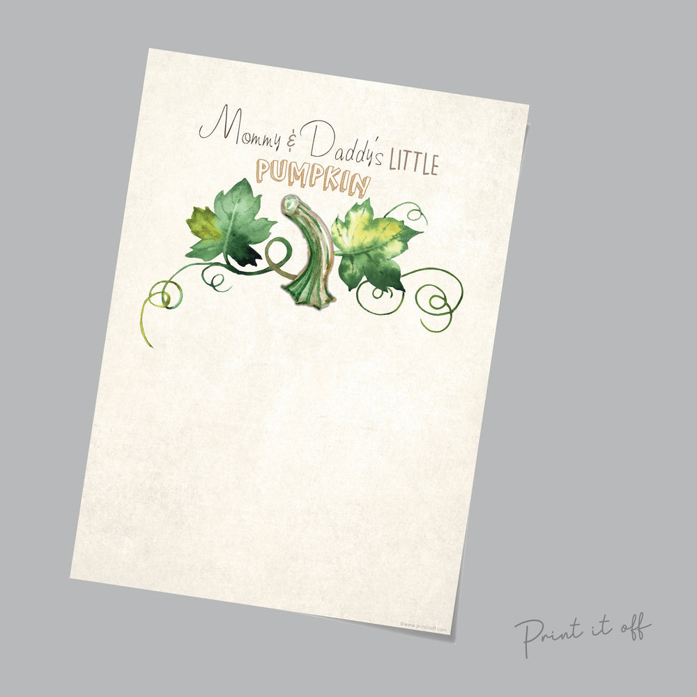 Mommy and Daddy's Little Pumpkin / Footprint Feet Handprint / Halloween Art Craft / Kids Baby Toddler / Keepsake Memory Decor DIY Print 0318