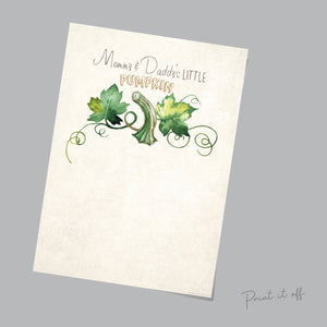 Mommy and Daddy's Little Pumpkin / Footprint Feet Handprint / Halloween Art Craft / Kids Baby Toddler / Keepsake Memory Decor DIY Print 0318