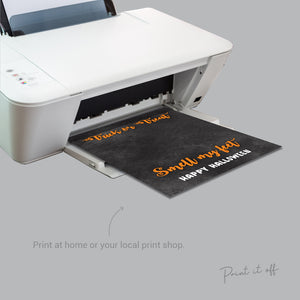 Halloween / Footprint Art / Trick or Treat Smell my Feet / Baby Toddler Kid / Handprint Art Craft / Keepsake Card Print 0025