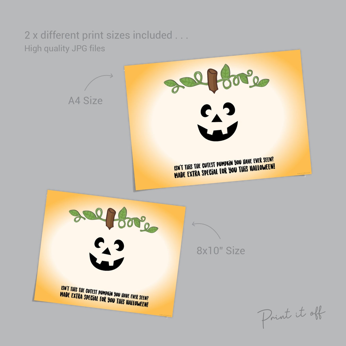 Cutest Pumpkin Handprint Keepsake / Halloween Pumpkin / Baby Toddler / Footprint Handprint Art Craft / Printable Card Print 0100