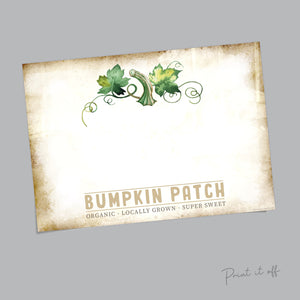 Bumpkin Patch / Pumpkin Bumkin / Baby Toddler Bum Bottom Print / First Halloween Sign / Art Craft Print Memory Keepsake Decor 0326