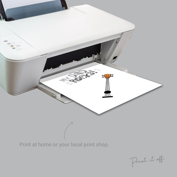 Handprint Art Craft / My Dad Rocks / Father's Day Birthday / Kids Baby Toddler / Keepsake Memory Craft DIY Card / Print Card 0328