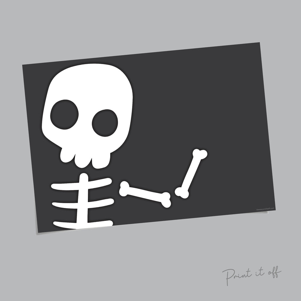 Halloween Art Craft / Footprint Handprint Art / Skeleton / Halloween Sign / Kids Baby Toddler / Keepsake Memory DIY Card Print 0311