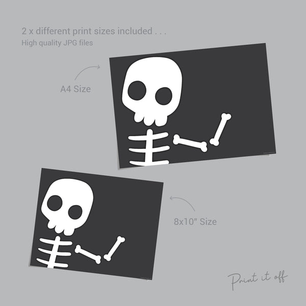 Halloween Art Craft / Footprint Handprint Art / Skeleton / Halloween Sign / Kids Baby Toddler / Keepsake Memory DIY Card Print 0311