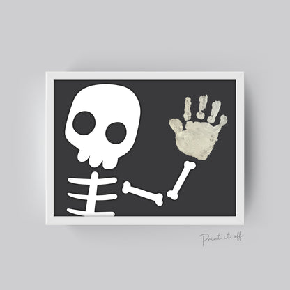 Halloween Art Craft / Footprint Handprint Art / Skeleton / Halloween Sign / Kids Baby Toddler / Keepsake Memory DIY Card Print 0311