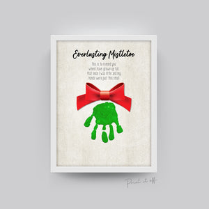 Everlasting Mistletoe Handprint / Baby Toddler Kids Art Craft / First Christmas Xmas / Printable Print Card /  Keepsake Memory 0104