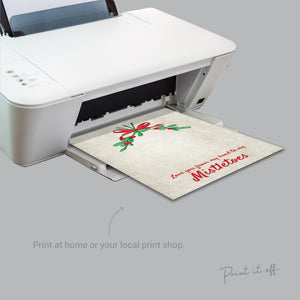Love You From my Head to my Mistletoes / Christmas Xmas Footprint Art / Baby Toddler Feet  / Xmas Craft Keepsake Print Card 0008
