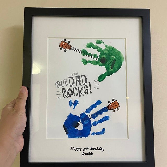 DAD You R My Rock: Hand (Print) Made Fathers Day Gift