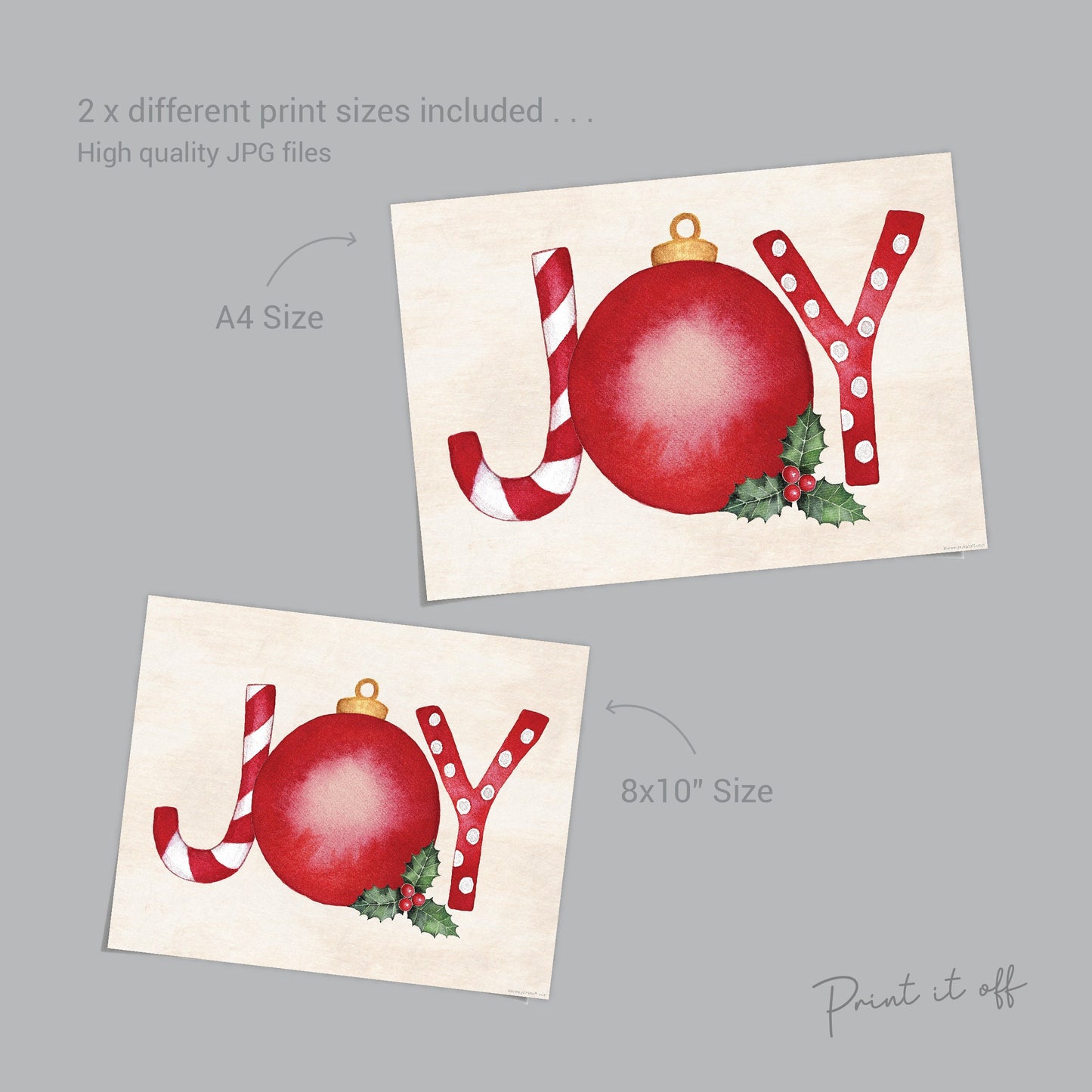 Joy / Christmas Xmas Handprint Art Craft / Baby Kids Toddler Hands Hand  / First Xmas Craft Keepsake Memory Print Card 0349