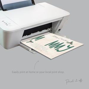 Mummy Mum Handprint Art Card / Christmas Xmas Handprint Craft / Baby Kids Toddler Hands Hand / First Xmas Keepsake Memory Print 0353