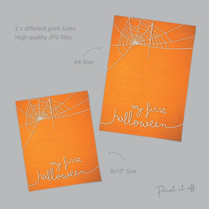 My First Halloween Keepsake / Hand Spider Web / Baby Toddler Craft Art / Happy Halloween / Footprint Handprint / Print 0058