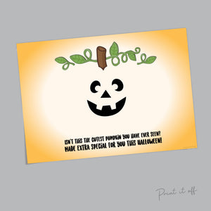 Cutest Pumpkin Handprint Keepsake / Halloween Pumpkin / Baby Toddler / Footprint Handprint Art Craft / Printable Card Print 0100