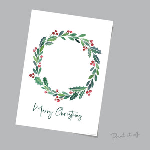 Merry Christmas Wreath / Handprints Footprints / Christmas Xmas Art / Printable / Baby Toddler Feet Hands / Xmas Craft Keepsake 0133