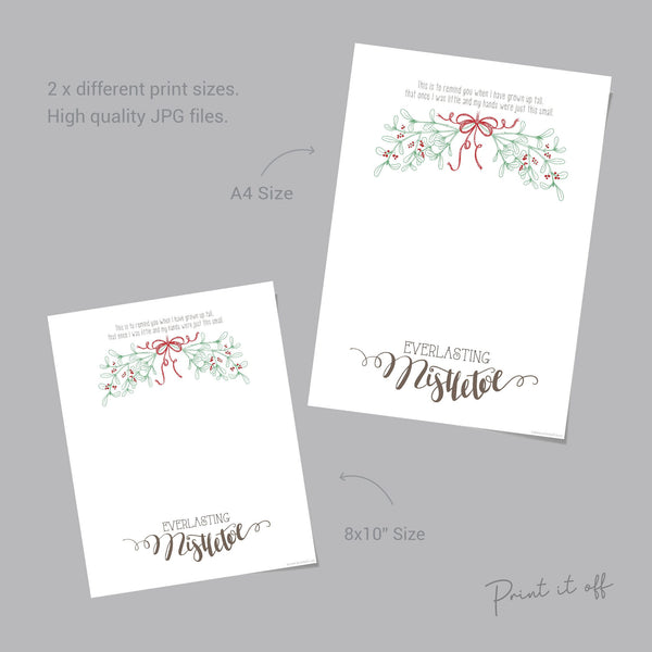 Everlasting Mistletoe Handprint / Baby Toddler Kids Art Craft / First Christmas Xmas / Printable Print Card /  Keepsake Memory 0356