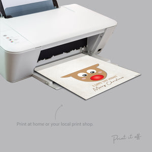 Love you Deerly / Merry Christmas Reindeer / Christmas Xmas Handprint Art / Baby Toddler Hands / Craft Keepsake Print Card 0103