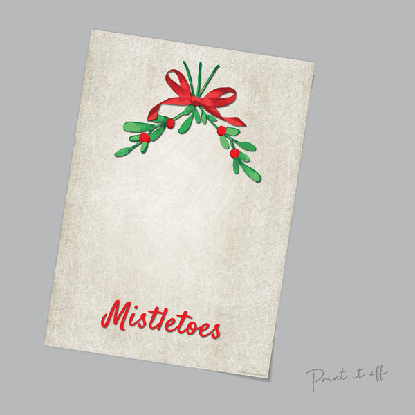 Mistletoes Mistle-Toes Footprint Art / Christmas Xmas / Kids Baby Toddler Art / Xmas Craft Card Keepsake Decor Print 0029