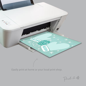 Baby it's Cold Outside Handprints / Baby Toddler Kids Art Craft / Christmas Xmas Winter Mittens / Print Card Gift Keepsake Memory 0338