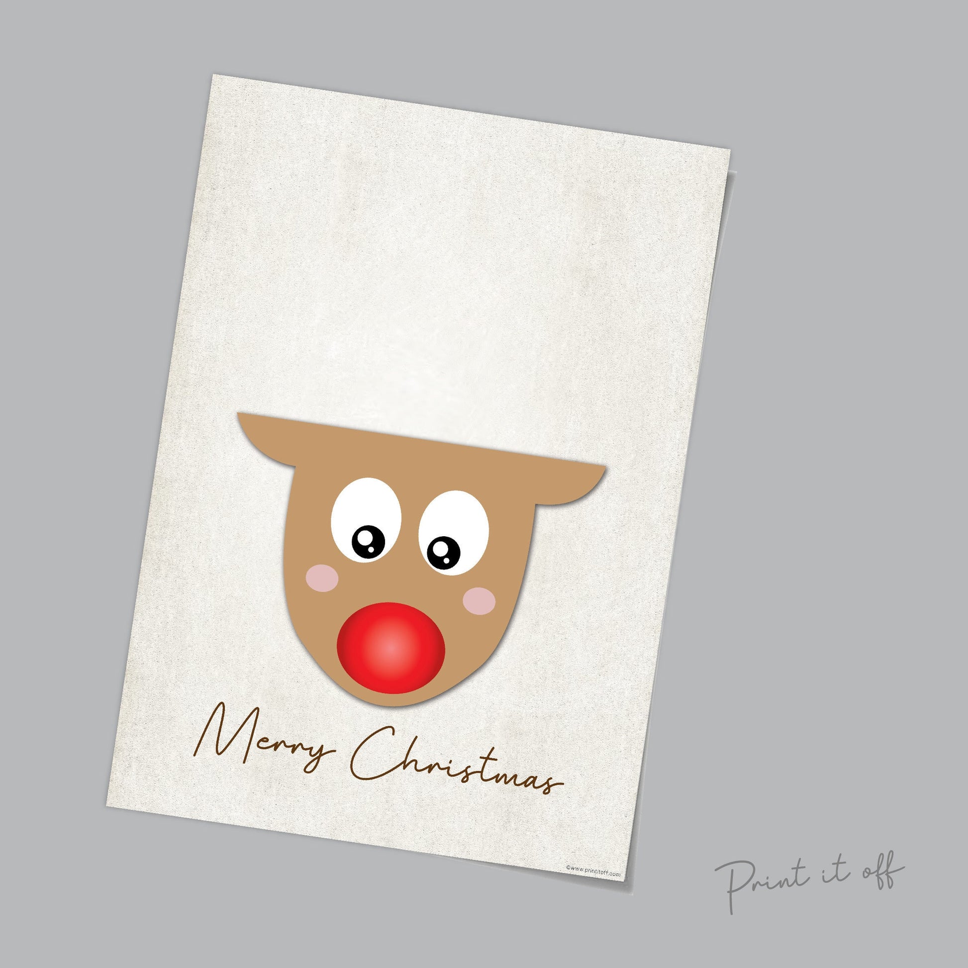 Merry Christmas Reindeer / Christmas Xmas Handprint Art Craft / Baby Kids Toddler Hands  / Xmas Craft Keepsake Memory Print Card 0095