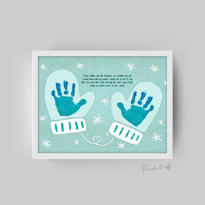 Mitten Poem Handprints / Baby Toddler Kids Art Craft / Christmas Xmas Winter Mittens / Print Card Gift Keepsake Memory 0338