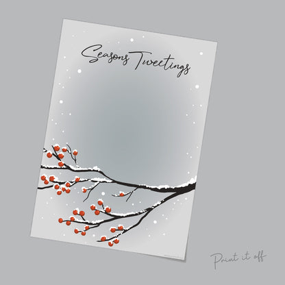 Seasons Tweetings / Christmas Robin Cardinal Bird / Xmas Handprint Art / Printable / Baby Toddler Hand  / Craft Keepsake Print Card 0132