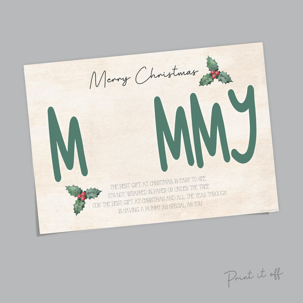 Mummy Mum Handprint Art Card / Christmas Xmas Handprint Craft / Baby Kids Toddler Hands Hand / First Xmas Keepsake Memory Print 0353