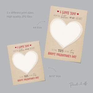 Bottom of my Heart - Tips of my Toes / Happy Valentine's Day / Footprint Heart Love / Handprint DIY Craft Art Baby Kids / Print It Off 0151