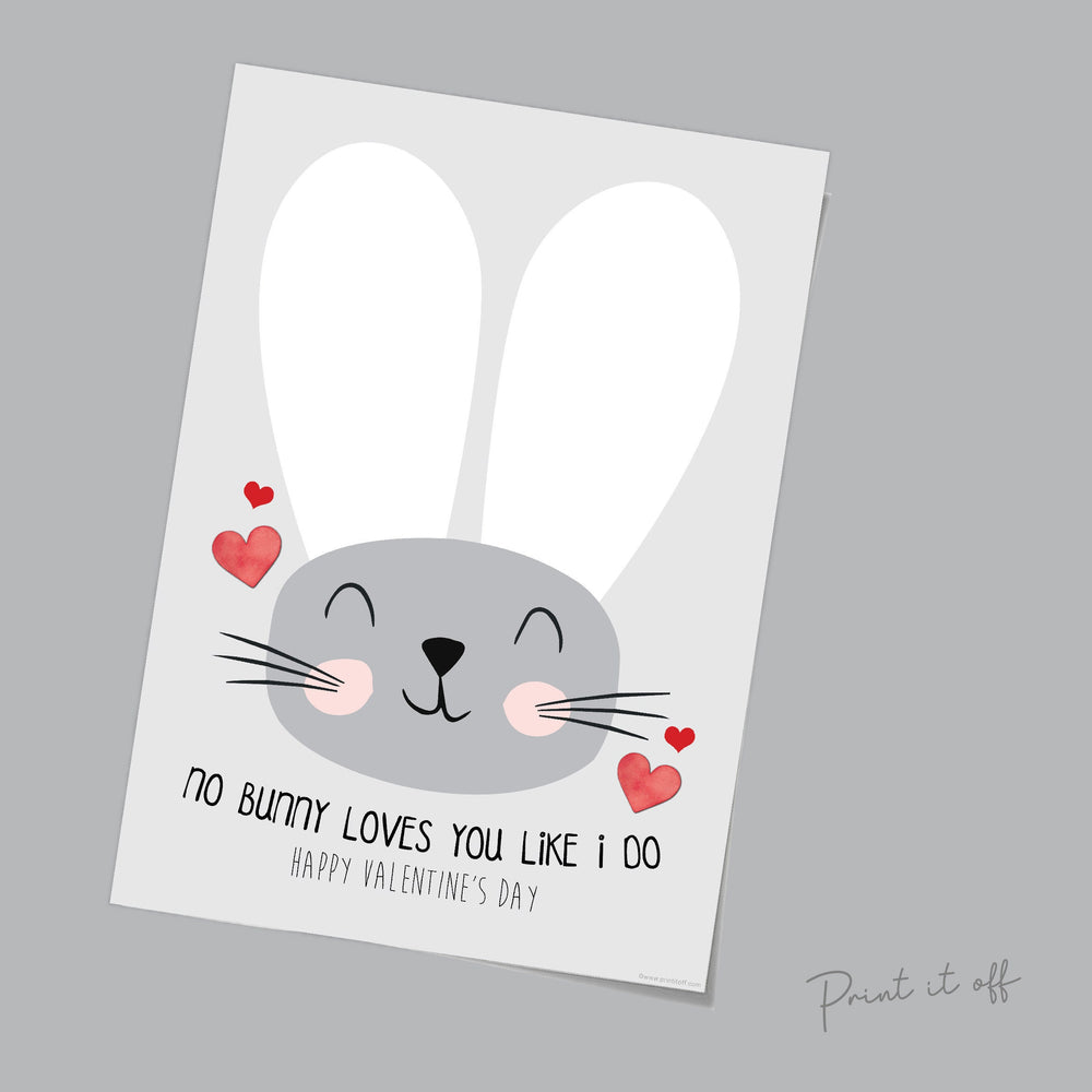 No Bunny Loves you Like I Do / Footprint Bunny / Happy Valentine's Card / DIY Craft Art Newborn Baby Toddler Keepsake / Print it Off 0148