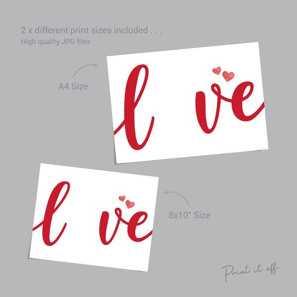 LOVE / Handprint Footprint Art Craft / Heart Love Valentine's Day / DIY Baby Kids Card / Decor Nursery Memory Keepsake / Print It Off 0385