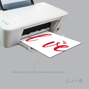 LOVE / Handprint Footprint Art Craft / Heart Love Valentine's Day / DIY Baby Kids Card / Decor Nursery Memory Keepsake / Print It Off 0385