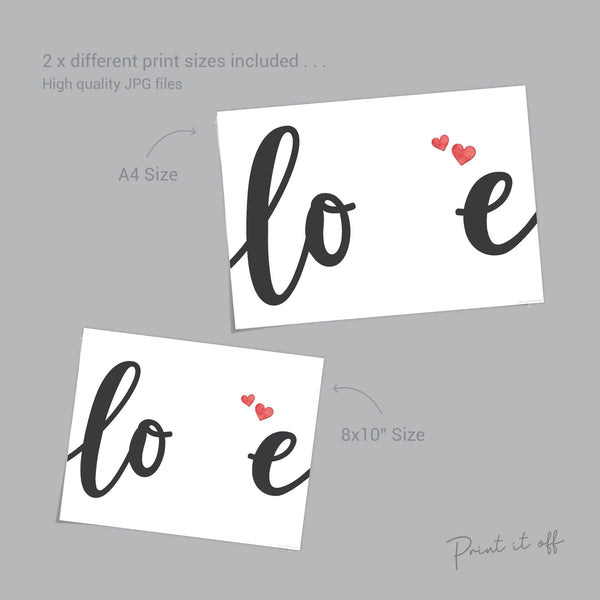 LOVE / Handprint Footprint Art Craft / Heart Love Valentine's Day / DIY Baby Kids Card / Decor Nursery Memory Keepsake / Print It Off 0388