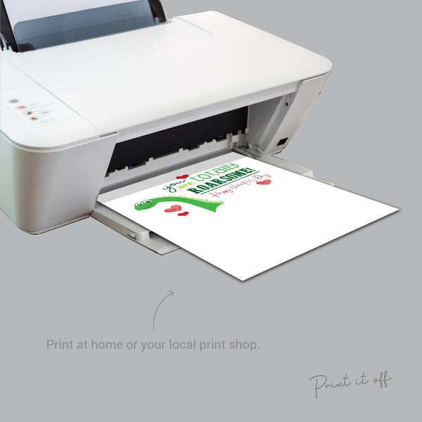 You Are Totally Roarsome / Handprint Dinosaur / Happy Valentine's Day Card / DIY Craft Art Keepsake / Kids Baby Toddler / Print it Off 0148