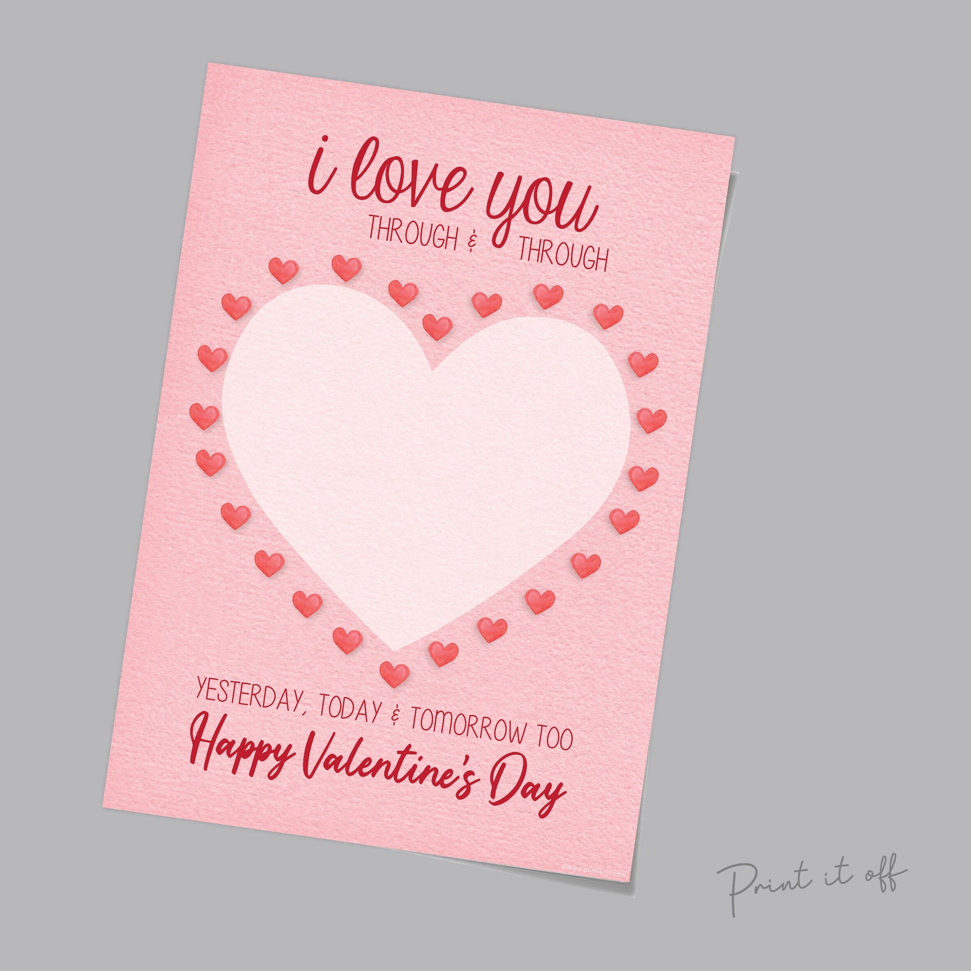 I Love You Through & Through / Handprint Footprint Heart / Valentine's Poem Card DIY Craft Art / Baby Kids Toddler / Print It Off 0145