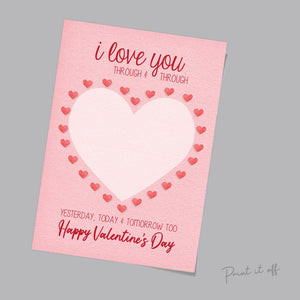 I Love You Through & Through / Handprint Footprint Heart / Valentine's Poem Card DIY Craft Art / Baby Kids Toddler / Print It Off 0145