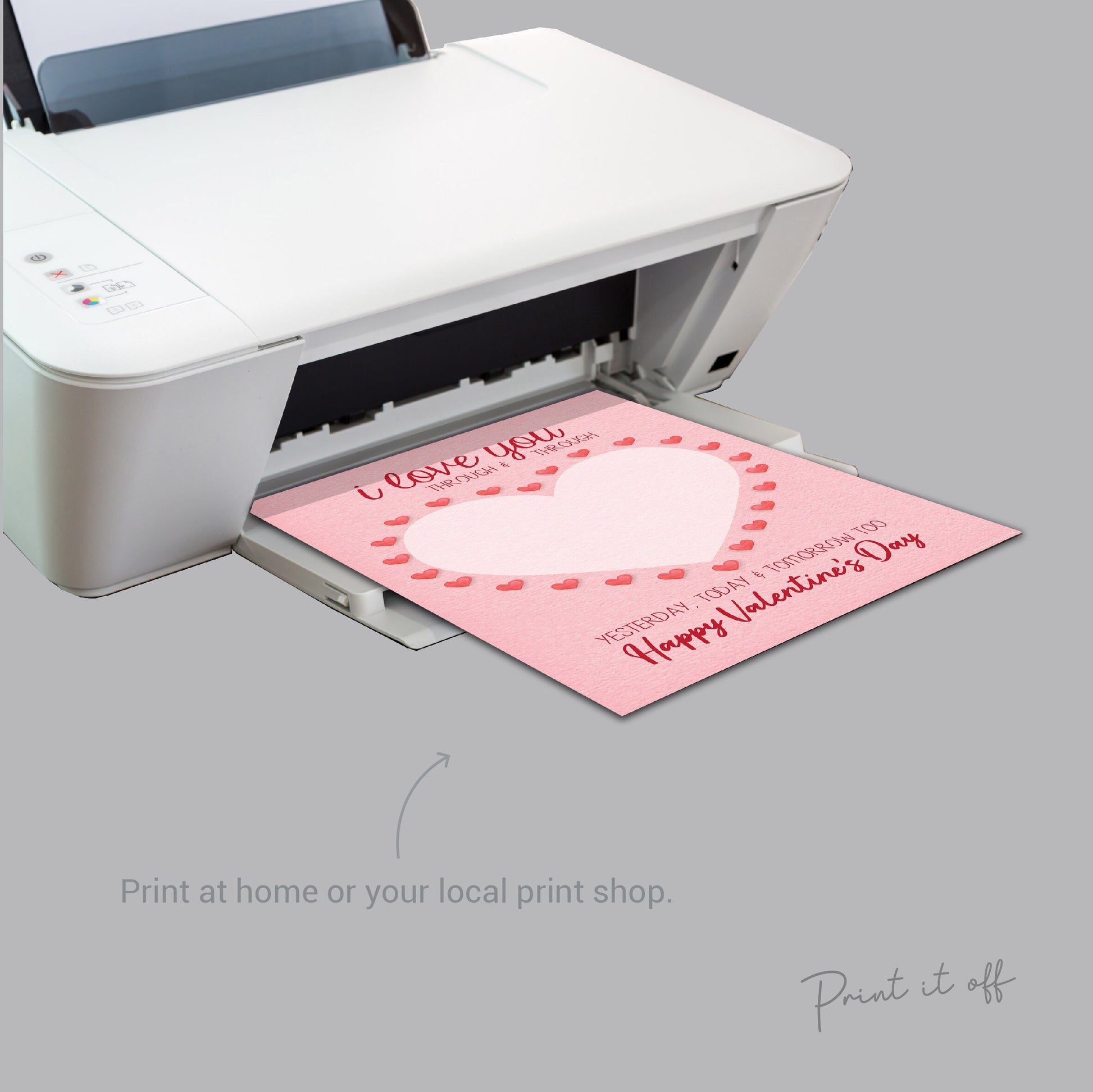 I Love You Through & Through / Handprint Footprint Heart / Valentine's Poem Card DIY Craft Art / Baby Kids Toddler / Print It Off 0145