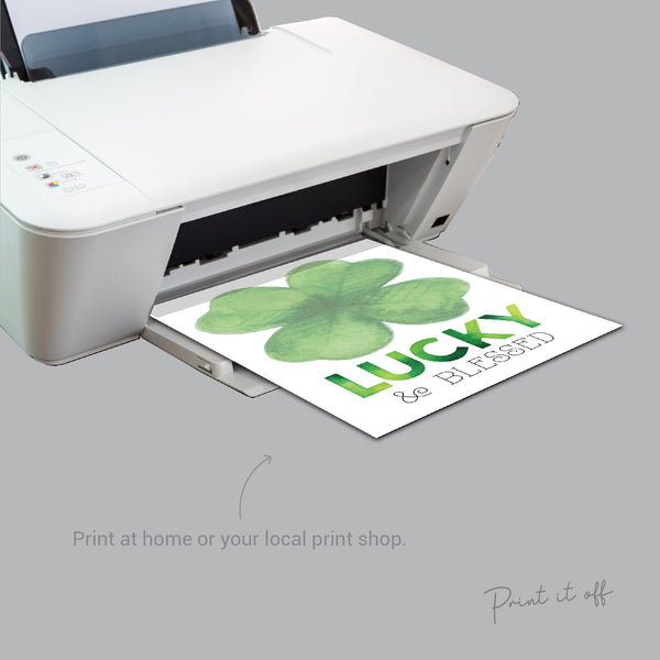 Lucky and Blessed / Handprint Craft / St Patrick's Day Clover / Art Hand Card Activity Sign Decor / Kids Baby Toddler / PRINT IT OFF 0404