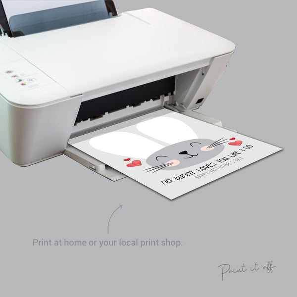 No Bunny Loves you Like I Do / Footprint Bunny / Happy Valentine's Card / DIY Craft Art Newborn Baby Toddler Keepsake / Print it Off 0148