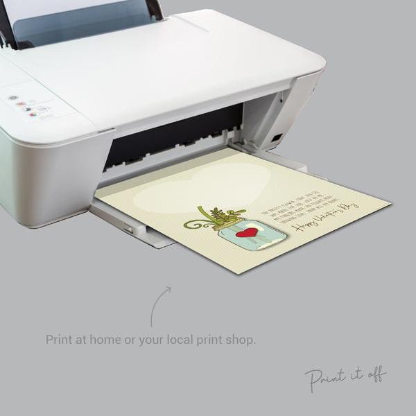 Handprint Flower Jar / Happy Valentine's Day / Handprint DIY Craft Art / Love Card Poem / Baby Kids Toddler / Keepsake Print it Off 0144