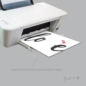 LOVE / Handprint Footprint Art Craft / Heart Love Valentine's Day / DIY Baby Kids Card / Decor Nursery Memory Keepsake / Print It Off 0388