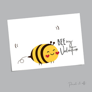 Bee My Valentine / Handprint Footprint Art / Happy Valentine's Day / Bumble Bee / DIY Card Craft Art / Kids Baby Toddler / Print it Off 0167