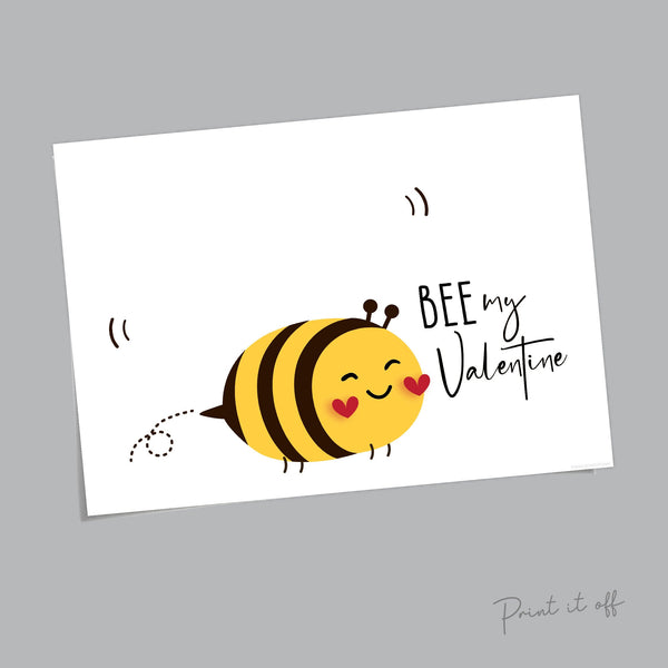 Bee My Valentine / Handprint Footprint Art / Happy Valentine's Day / Bumble Bee / DIY Card Craft Art / Kids Baby Toddler / Print it Off 0167