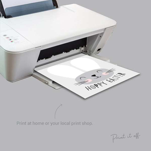 Hoppy Easter / Footprint Handprint Art  / Cute Bunny Feet / Happy Easter / Kids Baby Toddler / Keepsake Craft DIY Card Print it off