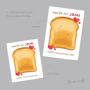 You're My Jam / Happy Valentine's Day / Footprint Handprint DIY Craft Art / Love Funny Card Poem / Baby Kids Toddler / Print it Off 0392