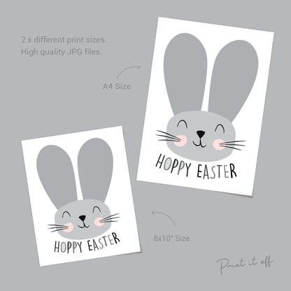 Hoppy Easter / Footprint Handprint Art Craft / Cute Bunny Feet / Happy Easter / Kids Baby Toddler / Keepsake Gift Card / PRINT IT OFF 0411