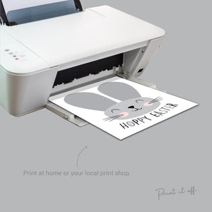 Hoppy Easter / Footprint Handprint Art Craft / Cute Bunny Feet / Happy Easter / Kids Baby Toddler / Keepsake Gift Card / PRINT IT OFF 0411