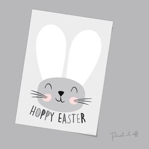 Hoppy Easter / Footprint Handprint Art  / Cute Bunny Feet / Happy Easter / Kids Baby Toddler / Keepsake Craft DIY Card Print it off