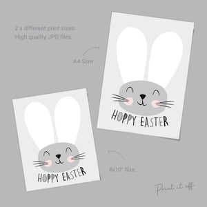 Hoppy Easter / Footprint Handprint Art  / Cute Bunny Feet / Happy Easter / Kids Baby Toddler / Keepsake Craft DIY Card Print it off