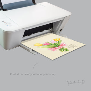 Happy Mothers Day Handprint Craft Art / Flower Bunch / Mom Mum / Kids Baby Toddler Child / Activity Gift Diy Card Print / PRINT IT OFF 0424