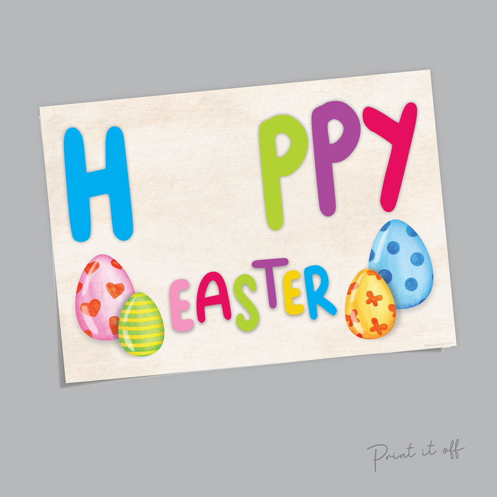 Bright Happy Hoppy Easter / Handprint Footprint Art Craft / Kids Baby Toddler / Keepsake Activity Card Sign / Printable PRINT IT OFF 0434