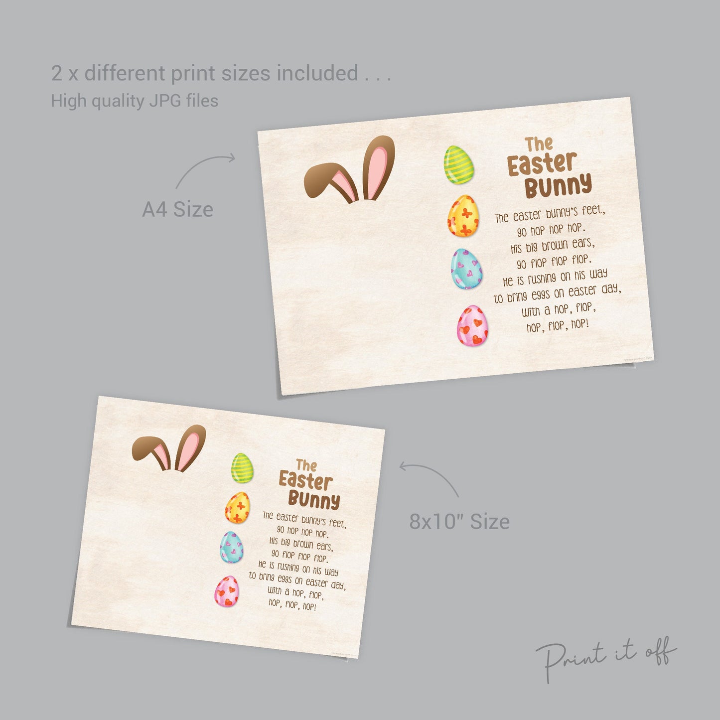 The Easter Bunny /  Footprint Foot Art Craft / Happy Easter Poem / Kids Baby Toddler / Activity Keepsake DIY Card / Print it off 0444