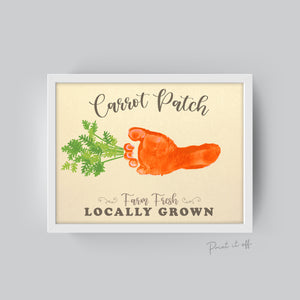 Carrot Patch / Easter / Foot Footprint Art Craft / Kids Baby Toddler / Keepsake Activity Card Diy Decor Sign / Printable PRINT IT OFF 0420